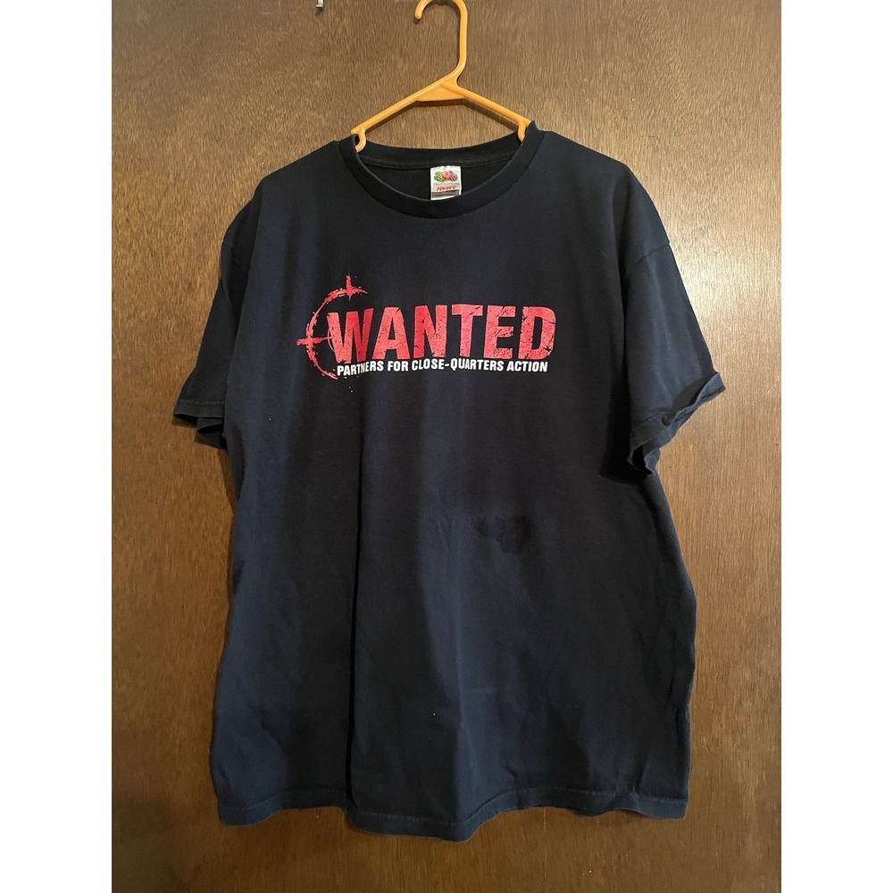 Vintage Tom Clancy Rainbow Six Wanted T-Shirt Size XL Black